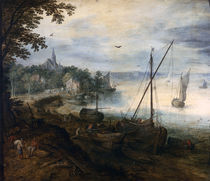 J.Brueghel d.Ae./ Flusslandsch.Holzhacker by klassik art