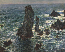 Monet, Felsen bei Belle - Ile/ 1886 by klassik art