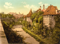 Nuernberg,Stadtmauer u. Burg /Photochrom von klassik art