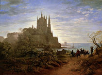 K.F.Schinkel, Gotische Kirche auf Felsen von klassik art