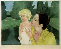 M.Cassatt, Frau, mit einem Kind spielend by klassik art