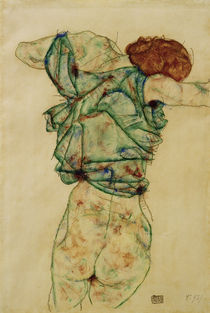 Egon Schiele, Sich entkleidende Frau von klassik art