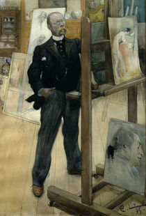 Carl Larsson, Selbstbildnis von klassik art