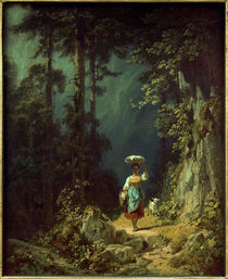 C.Spitzweg, Maedchen mit Ziege I by klassik art