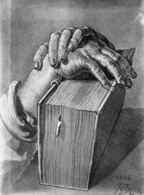 A.Duerer, Haendestudie mit Buch by klassik art