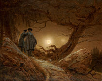 C.D.Friedrich, 2 Maenner Betrachtung Mond by klassik art