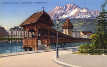 Luzern, Kapellbruecke / Photochrom by klassik art