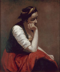 Corot, Sinnendes Maedchen/ um 1860 von klassik art