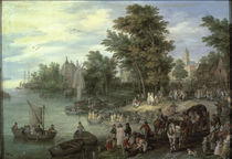 J.Brueghel d.Ae./ Landungsplatz/ 1615 von klassik art