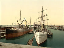 Bremerhaven, Neuer Hafen / Photochrom von klassik art