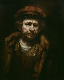 Rembrandt, Selbstbildnis mit roter Muetze von klassik art