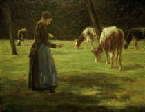 M.Liebermann, Kuhhirtin by klassik art