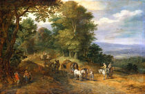 Jan Brueghel d.Ae., Belebter Fahrweg by klassik art