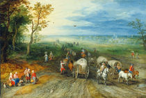 J.Brueghel d.Ae., Landschaft mit Reisend. von klassik art