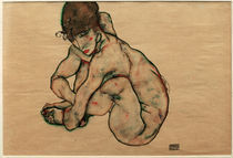 Egon Schiele, Kauernder Maedchenakt von klassik art