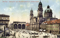 Muenchen, Odeonsplatz mit Theatinerkirche by klassik art