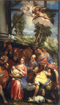 Veronese Familie, Anbetung der Hirten von klassik art