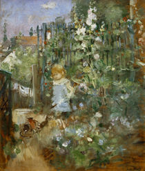 B. Morisot, Kind zwischen Stockrosen by klassik art