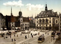 Halle, Marktplatz / Photochrom um 1900 von klassik art