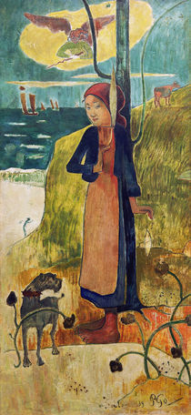 P.Gauguin, Bretonisches Maedchen beim Spi by klassik art