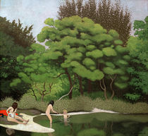 F.Vallotton, Waldsee mit Badenden by klassik art