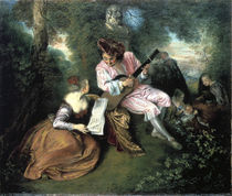 A.Watteau, Liebeslied by klassik art