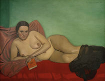 F.Vallotton, Liegender Akt mit Buch von klassik art