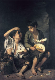 Murillo/ Trauben  und Melonenesser/1645 by klassik art