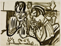 E.L.Kirchner, Paar am Tisch by klassik art