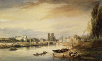 Daubigny/Seine,Blick Notre Dame/Aquarell by klassik art