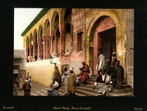 Araber vor Moschee in Tunis / Photochrom by klassik art
