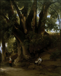 A.Feuerbach, Italienische Baumlandschaft von klassik art