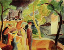 A.Macke, Spaziergaenger am See by klassik art