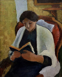 A.Macke, Lesende Frau im roten Sessel by klassik art