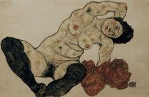 E.Schiele, Liegender Akt mit Handtuch by klassik art