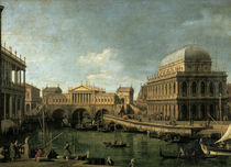 Canaletto, Capriccio mit Ponte di Rialto von klassik art