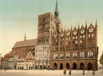 Stralsund, Alter Markt mit Niklaokirche by klassik art