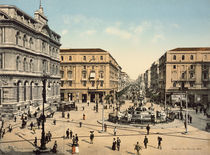 Neapel,Piazza della Borsa / Photochrom by klassik art