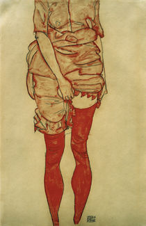 E.Schiele, Stehende Frau in Rot von klassik art