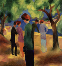 August Macke, Dame in gruener Jacke/1913 von klassik art