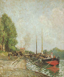 Alfred Sisley, Barke in Billancourt by klassik art