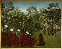 H.Rousseau, Tropischer Wald mit Affen by klassik art
