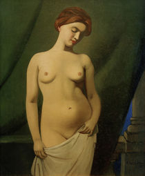 F.Vallotton, Weibl.Akt, gruener Vorhang by klassik art