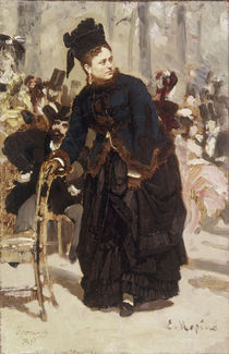 Ilja Repin/ Dame auf Stuhllehne stuetzend by klassik art