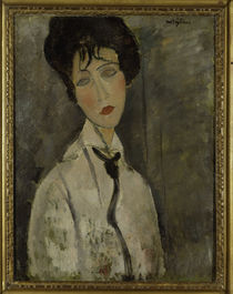 A.Modigliani, Frau mit schwarz.Krawatte by klassik art