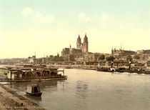 Magdeburg mit Elbe und Dom /Photochrom von klassik art