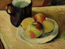 A.Macke, Milchkrug und Aepfel auf Teller by klassik art