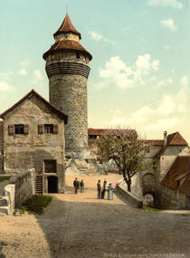 Nuernberg, Burg, Sinwellturm / Photochrom by klassik art