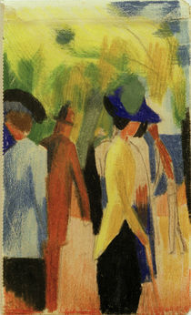 August Macke, Spaziergaenger unter Baeumen by klassik art