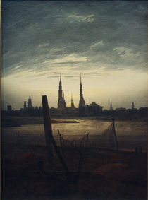 C.D.Friedrich, Stadt bei Mondaufgang von klassik art